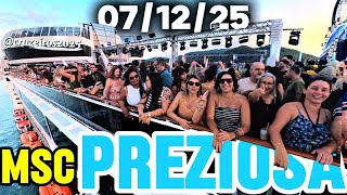 MSC PREZIOSA cruzeiro 07/12/25  Buzios Santos navio @cruzeiros2025 Angra dos Reis #drone saindo