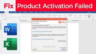 Activate Failed in Microsoft Office, Word, Excel, Powerpoint