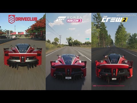 DriveClub vs Forza Horizon 3 vs The Crew 2 - Ferrari FXX K Sound Comparison