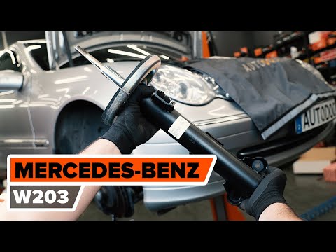 How to change a front shock strut on MERCEDES-BENZ W203 C-Class [TUTORIAL AUTODOC]
