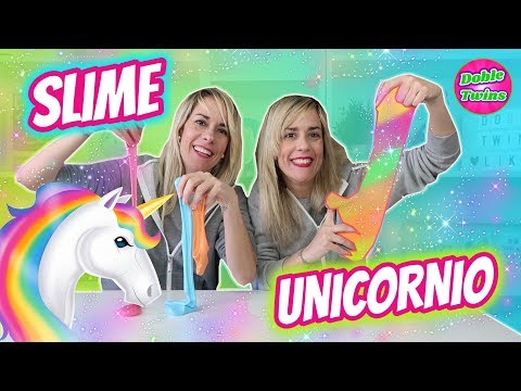 SLIME DE UNICORNIO CON PURPURINA | Cómo hacer Slime Arcoiris De Colores con Brillo | Doble Twins