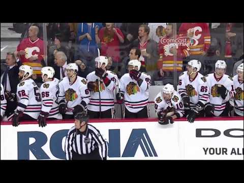 Ray Emery saves 2 Feb 2013 Chicago Blackhawks vs Calgary Flames NHL Hockey