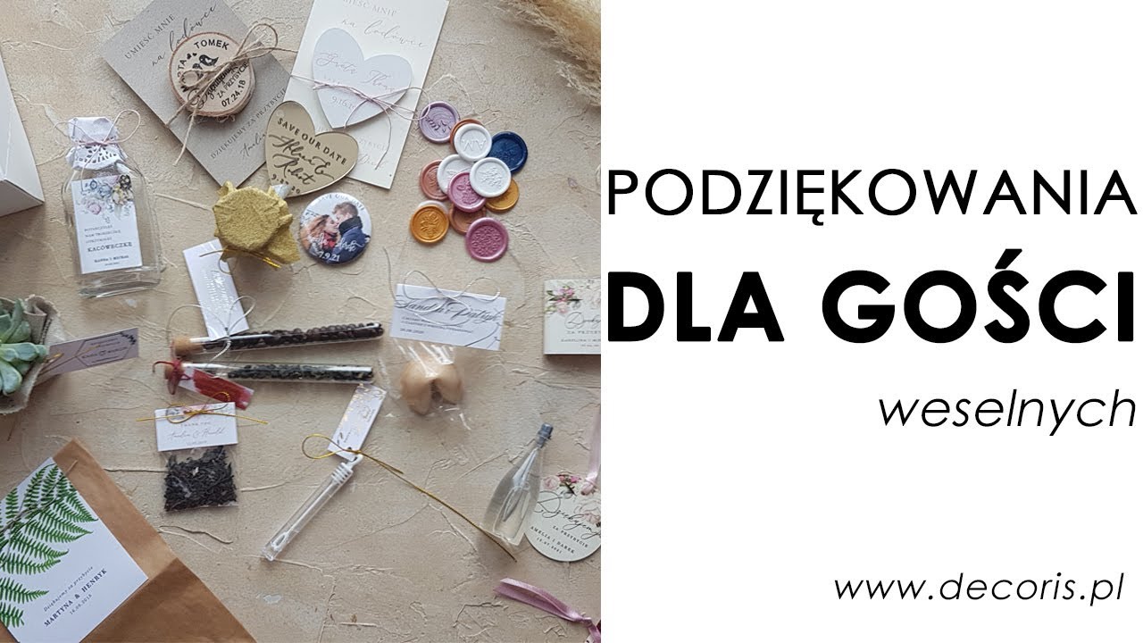 Pomysły na podziękowania dla Gości Weslenych