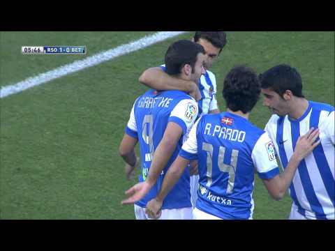 Gol de Agirretxe (1-0) en el Real Sociedad - Real Betis - HD