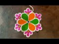Chithirai1 Special 5x3dot Beautiful Flowers Kolam Chithirai Flower Colorrangoli Gokulramya Kolangal