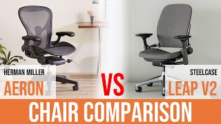 Herman Miller Aeron Chair vs Steelcase Leap V2 Task Chair Comparison