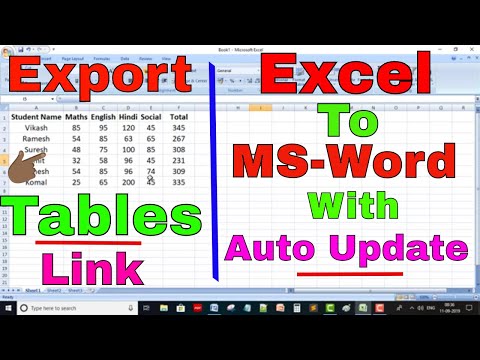 How to Export Excel TABLE to MS Word with Automatically Update Function || MS word Tips and Tricks