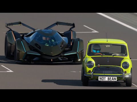 Thumbnail for Mini Cooper S 1965 Mr. Bean vs Lambo V12 Vision Gran Turismo at Nurburgring Nordschleife Track Day by Vision Gran Turismo