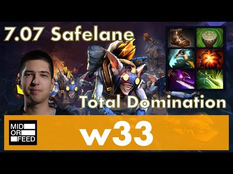 w33 Meepo Safelane | Total Domination | 7.07 Update Patch Dota 2 Gameplay Pro MMR
