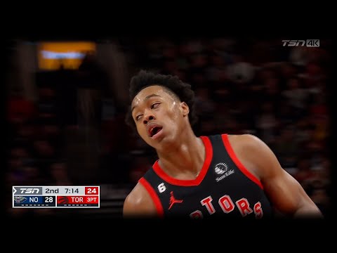 Scottie Barnes drains the 3-Pointer - Raptors vs Pelicans | Feb 23, 2023