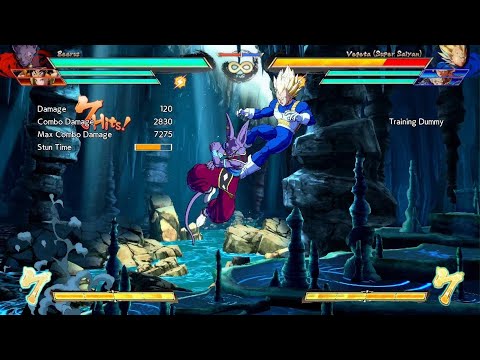 Mid-screen bnb Beerus combo DBFZ
