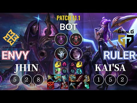 EM Envy Jhin vs GEN Ruler Kai'Sa Bot - KR Patch 11.1