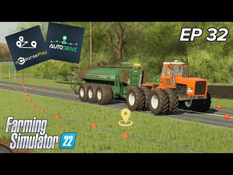 Fully AUTOMATED slurry spreading with CoursePlay & Autodrive!  - Farmville, NC - Episode 32 - FS22
