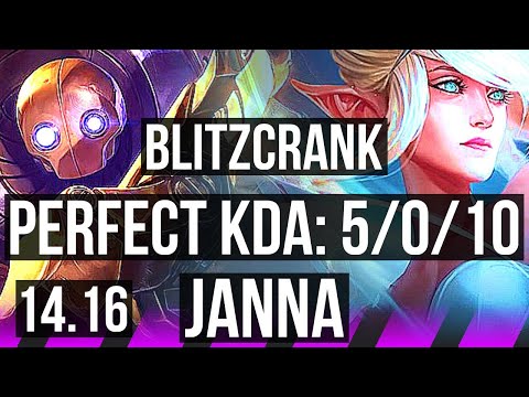 BLITZCRANK & Miss Fortune vs JANNA & Vayne (SUP) | 5/0/10 | NA Diamond | 14.16