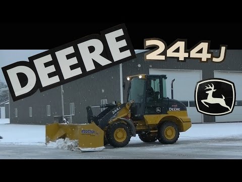 John Deere 244J with ProTech Sno Pusher