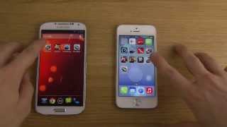 Samsung Galaxy S4 Android 4.3 vs. iPhone 5 iOS 7 Beta 3 - Gaming Performance Comparison Review