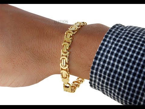 9K 14K 18K  Gold Byzantine Link Bracelet 25.8 G 9"- Hatton Jewellers London