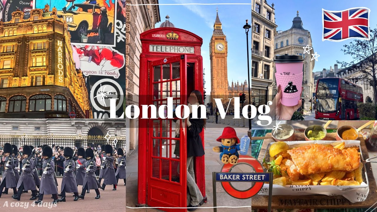 【London Vlog🇬🇧】初めてのロンドンひとり旅✈️* イギリスのお洒落な街並みを堪能📮３泊4日！社会人の自由気ままな旅行記録💐♡#観光