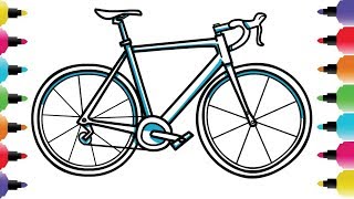 How to draw a bicycle (bike). Easy drawing tutorial for kids