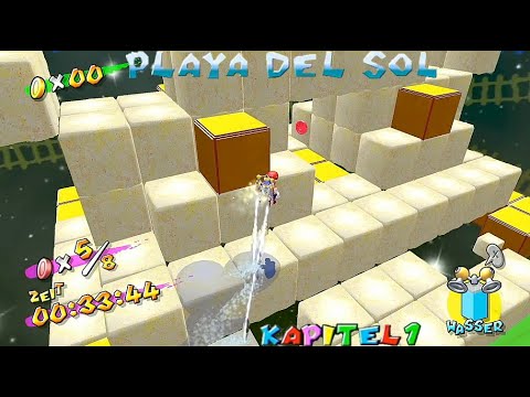 Super Mario Sunshine (3D All-Stars) Playa del Sol - Dünenwurzeln bauen Sandburgen (Rote Münzen)