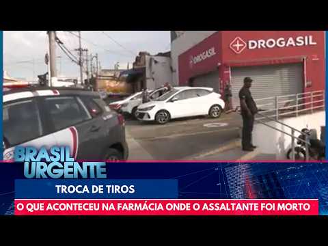 Policial nota assalto em farmácia e mata criminoso | Brasil Urgente