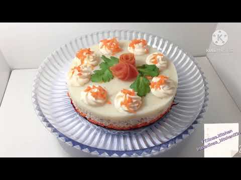How to 🇩🇿make a Salad cake سلطة علي شكل كعكة