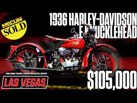 SOLD for $105,000 1936 Harley-Davidson E Knucklehead // Mecum Las Vegas 2024