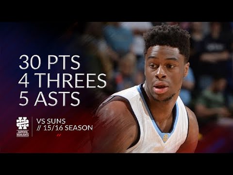 Emmanuel Mudiay 30 pts 4 threes 5 asts vs Suns 15/16 season