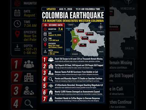 Colombia Earthquake Death Toll Reaches At Least 224 as Rescue Efforts Intensify