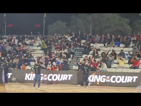 The crowd gets in action at the King of Court Crown Series Finals in Qatar