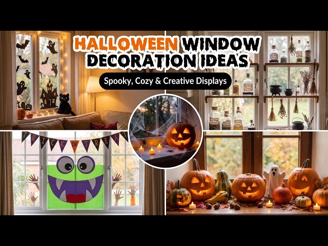 Vídeo relacionado con Halloween Window Decor: Cute and scary paper decorations to cut out.