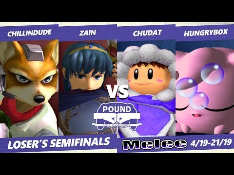 Pound 2019 SSBM Teams -  Chudat & Hungrybox VS  Chillindude & Zain - Smash Melee Loser's Semifinals