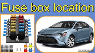 The fuse box location on a 2020 Toyota Corolla