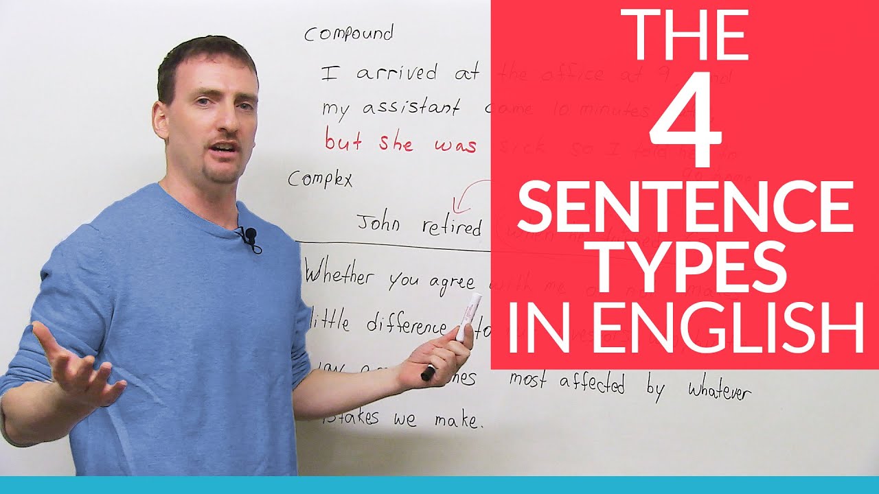 The 4 English Sentence Types – simple, compound, complex, compound-complex