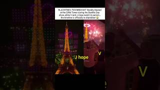Download lagu 'BOOMBAYAH' BLACKPINK dimainkan di Menara Eiffel saat pertunjukan Hari Bastille #blackpink #bts mp3