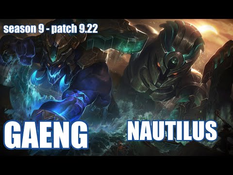 【KRチャレ1000LP越え・敵MID:Faker】DFM GAENG ノーチラス(Nautilus) VS ラカン(Rakan) SUP - Patch9.22 KR Ranked【LOL】