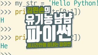 여러 개의 문자 가져오기 | 유기농냠냠파이썬 | 김왼손의 왼손코딩