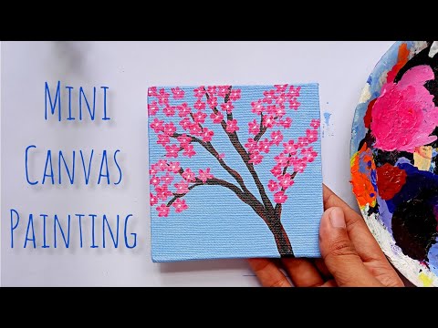 spring flower painting/mini canvas painting ideas