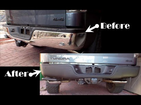 Tundra Rear Bumper Removal, Plasti Dip and Rust Repair