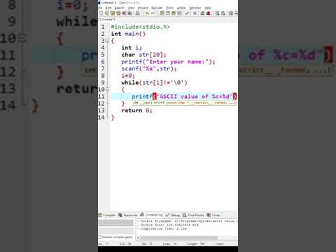 Print ASCII value of Your Name