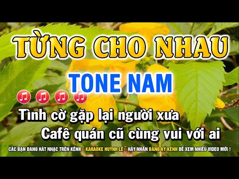 Karaoke Từng Cho Nhau Tone Nam || Karaoke Huỳnh Lê