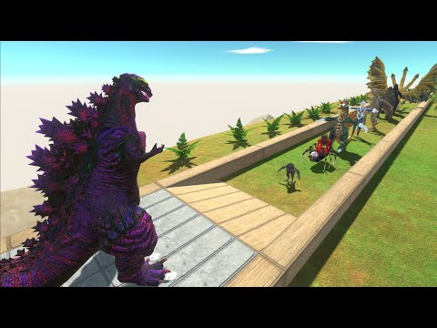 SHIN GODZILLA SPINO THANOS VS GHIDORAH DEATH RUN - Animal Revolt Battle Simulator