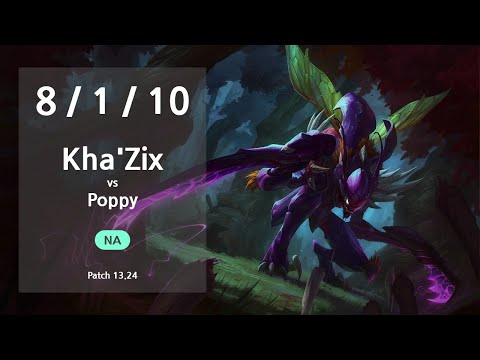 Kha'Zix Jungle vs Poppy - NA Master Patch 13.24