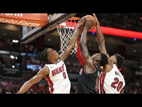 2018.03.29 Bulls vs Heat Justise Winslow, Bam Adebayo, Josh Richardson Highlights