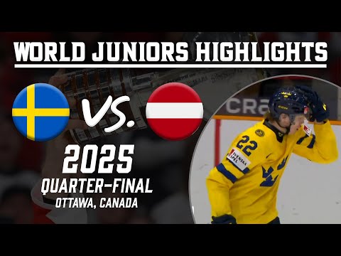 Sweden vs. Latvia | 2025 WJC Quarter-Final | Extended Highlights