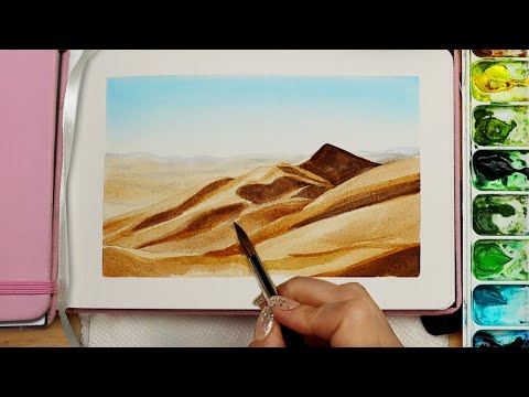 Watercolor Desert Sand Dunes Easy Painting Tutorial for Beginners