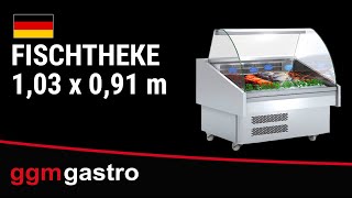 Fish Display Counter / Fish Serve Over Counter - 1250mm - curved front glass - double-glazed glass - LED lighting
