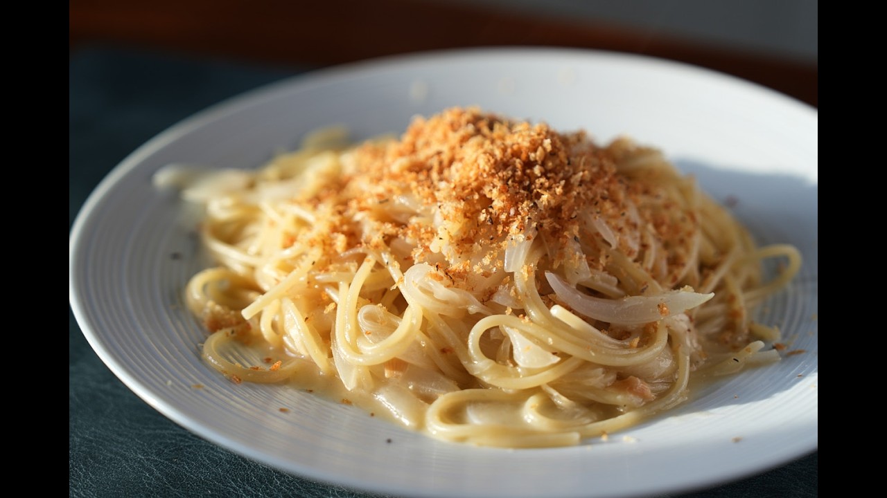 新玉ねぎのアンチョビパスタ