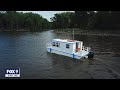 After 14 years Minnesota man sets sail in homemade houseboat I KMSP FOX 9
