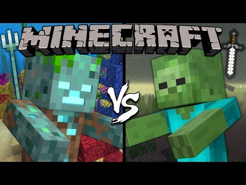 Drowned vs. Zombie - Minecraft